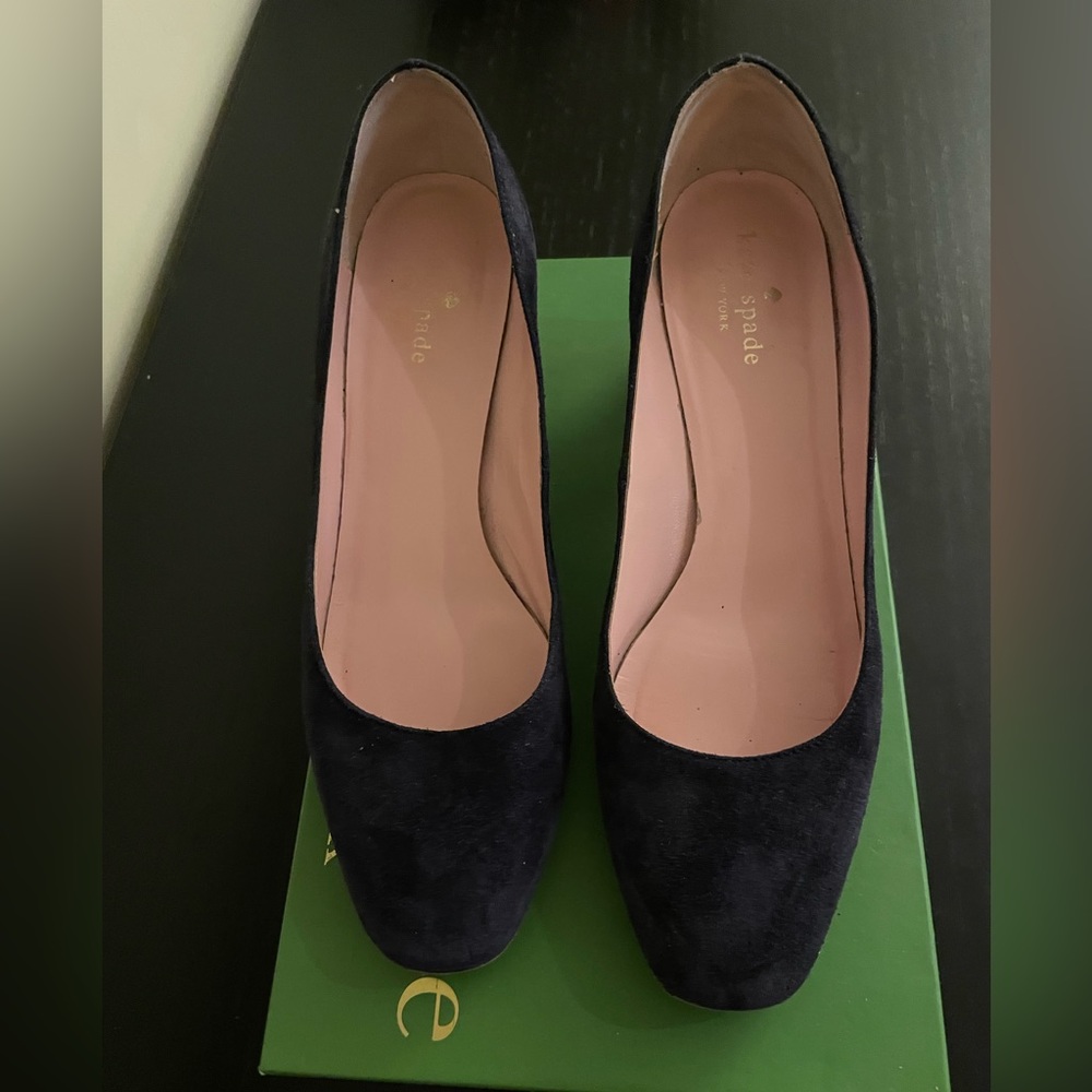 Kate Spade Navy Suede Pumps 7.5